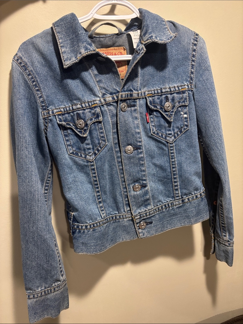 Levi's Light Blue Denim Slight Crop Fitted Jacket